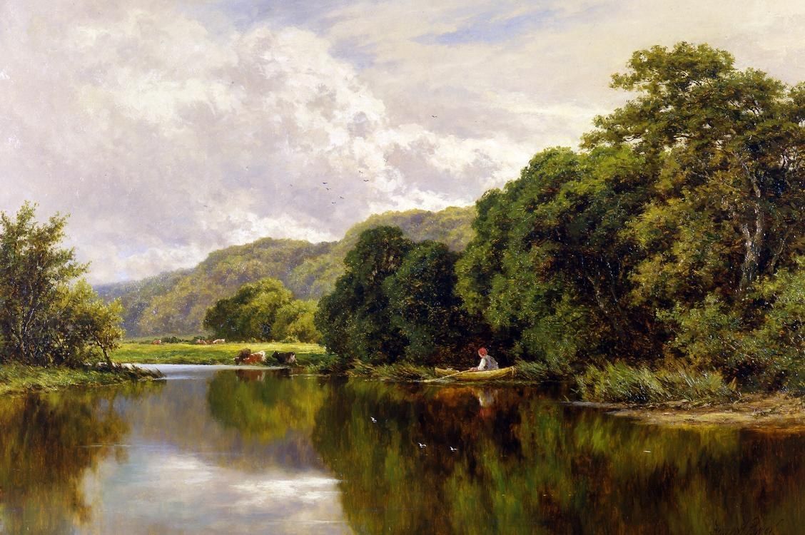 Henry H. Parker Nature's Mirror, on the Banks the Thames Painting - iPaintingsforsale.com