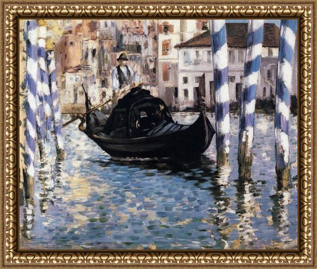 Framed Edouard Manet the grand canal, venice i painting
