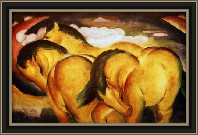 Framed Franz Marc die kleinen gelben pferde painting
