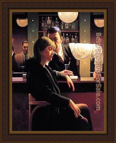 Framed Jack Vettriano cocktails and broken hearts painting