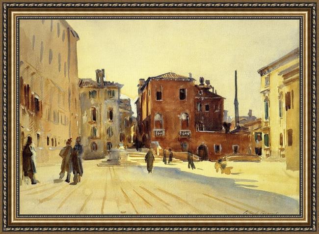 Framed John Singer Sargent campo dei gesuiti painting
