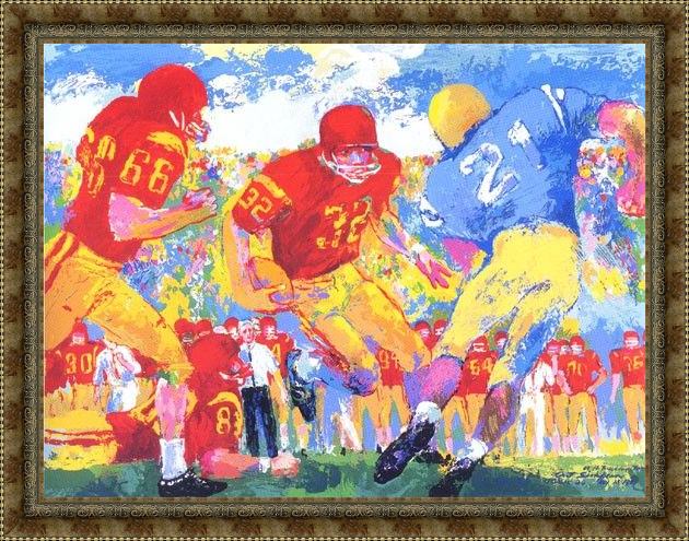 Framed Leroy Neiman cross town rivalry 1967 painting