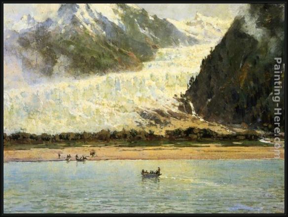 Framed Thomas Hill the davidson glacier painting