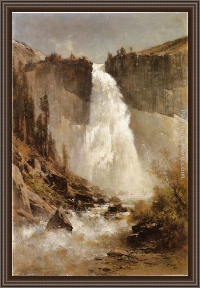 Framed Thomas Hill the falls of yosemite painting