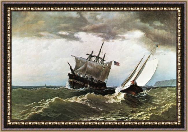 Framed William Bradford after the storm painting
