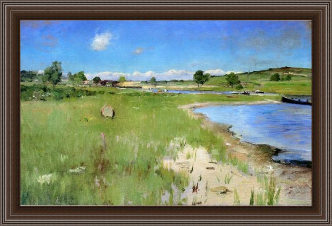 Framed William Merritt Chase shinnecock hills from canoe place, long island painting