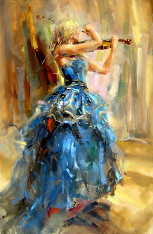 Anna Razumovskaya Dancing With a Violin 2 Painting - iPaintingsforsale.com