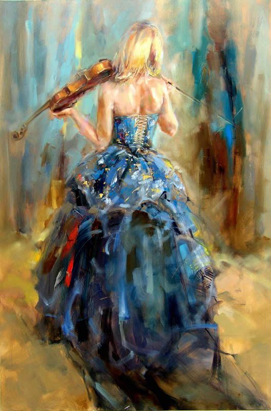 Anna Razumovskaya Dancing With a Violin 4 Painting - iPaintingsforsale.com