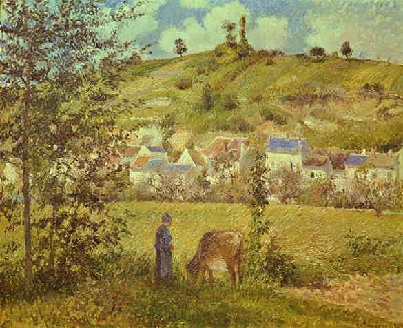 Camille Pissarro Landscape at Chaponval Painting - iPaintingsforsale.com