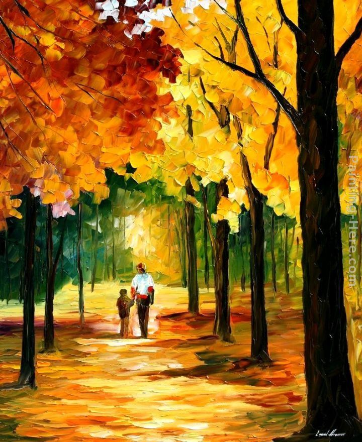 Leonid Afremov STROLL IN THE FOREST Painting - iPaintingsforsale.com