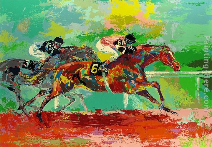 Leroy Neiman Race of the Year (Affirmed and Spectacular Bid) Painting ...