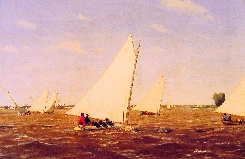 Thomas Eakins Sailboats Racing on the Delaware Painting ...