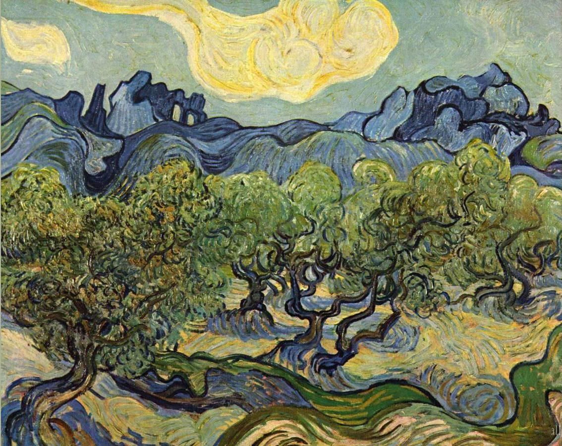 Vincent van Gogh Landscape with Olive Trees Painting ...