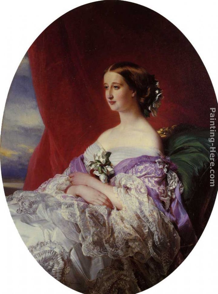 The Empress Eugenie a la Marie-Antoinette Painting by Franz Xavier