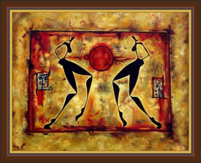 Framed 2010 ancient athletics painting