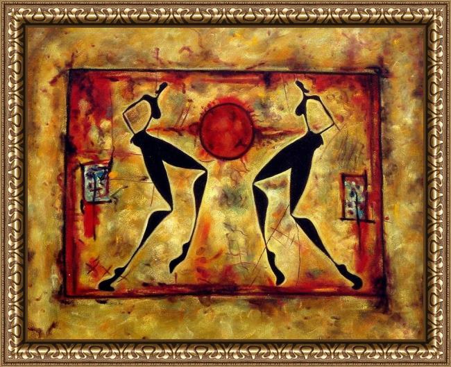 Framed 2010 ancient athletics painting