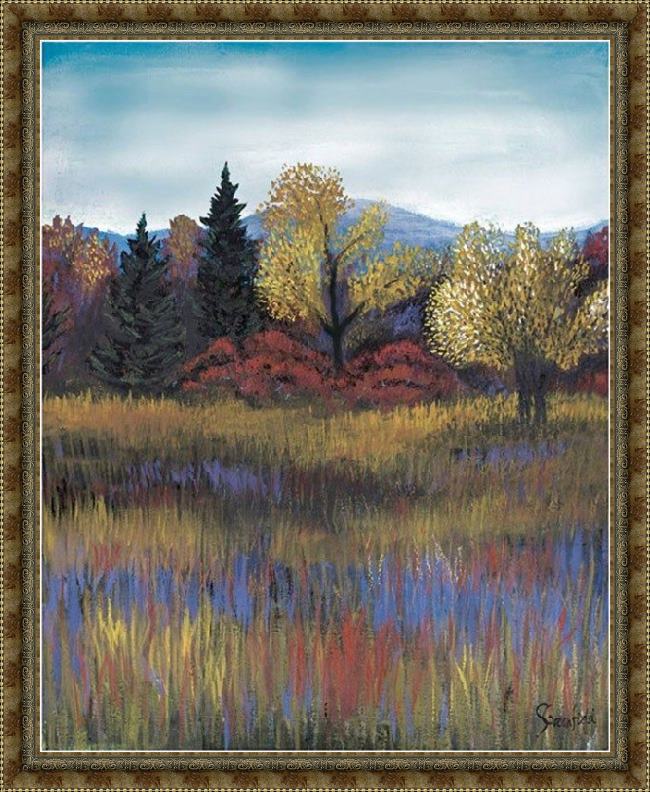 Framed 2010 landscape painting