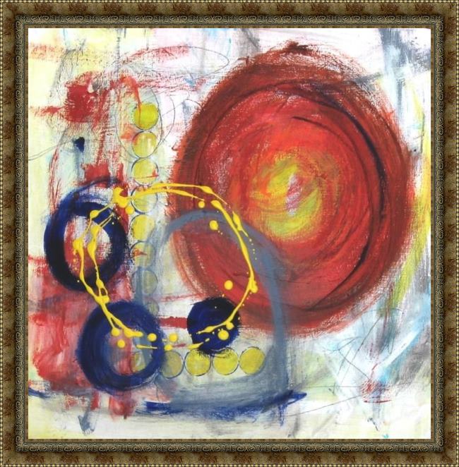 Framed 2010 opposites abstract painting