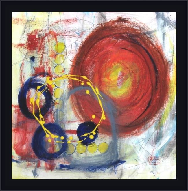 Framed 2010 opposites abstract painting