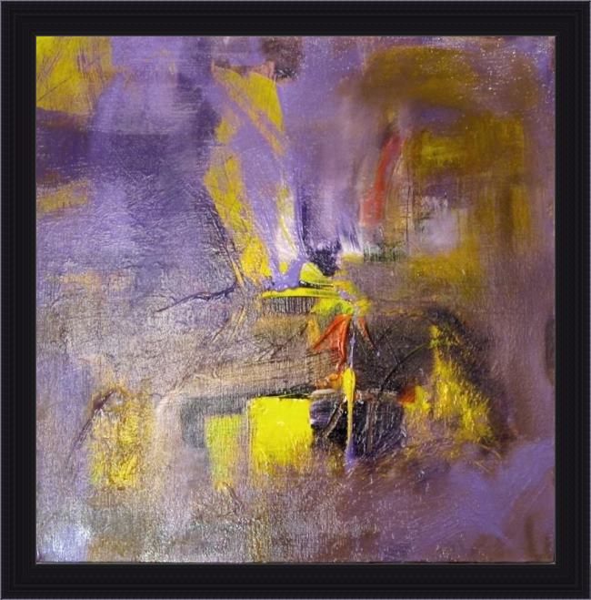 Framed 2010 opposites abstract i painting