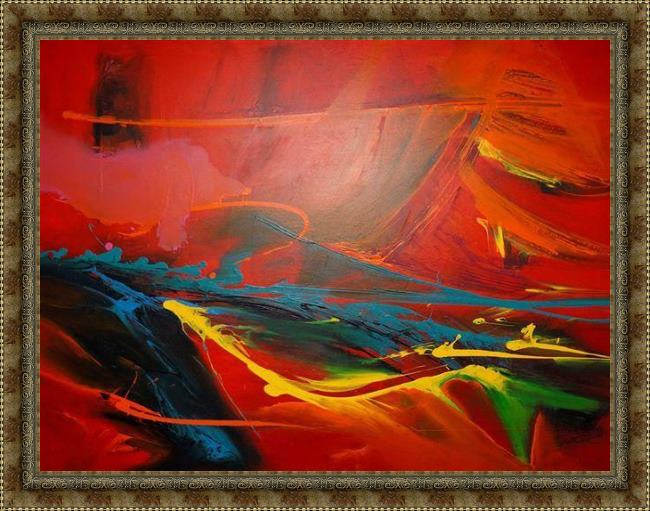 Framed 2010 sea dream in red ii painting