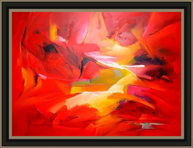 Framed 2010 sea dream in red v painting
