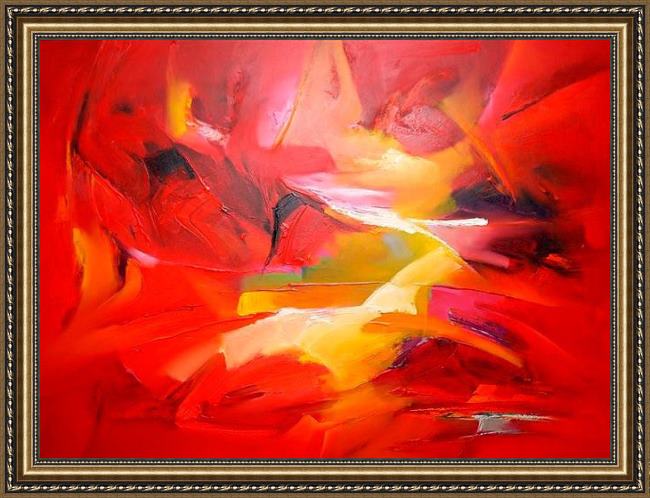 Framed 2010 sea dream in red v painting