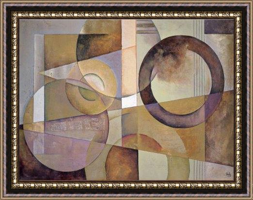 Framed 2010 string theory by marlene healey painting