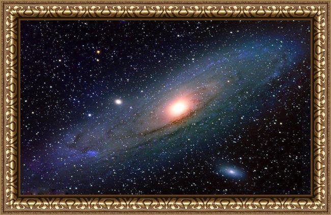 Framed 2011 andromeda galaxy painting