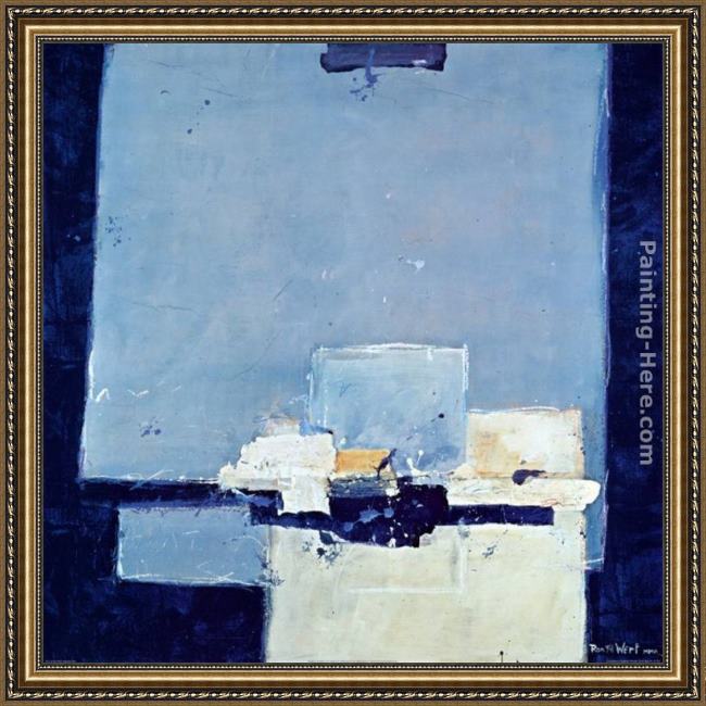 Framed 2011 blue abstract painting