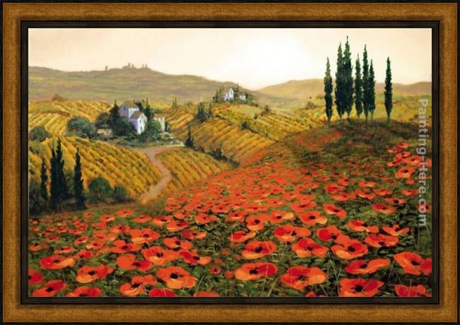 Framed 2011 hills of tuscany ii painting