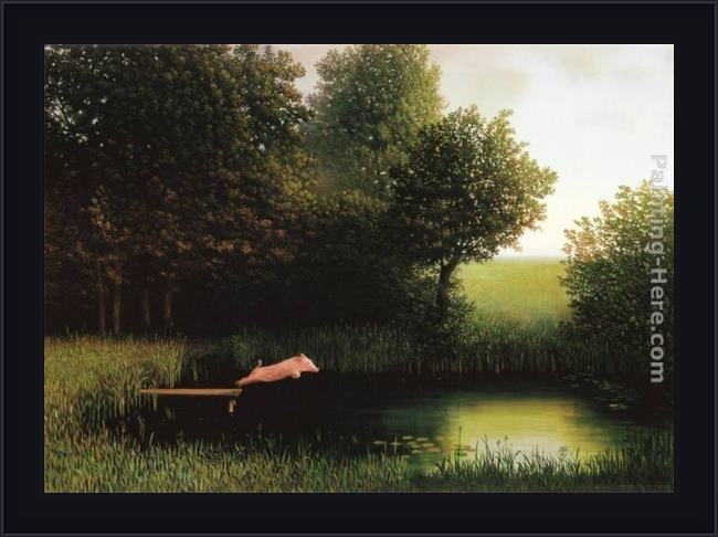 Framed 2011 michael sowa kohler's pig painting
