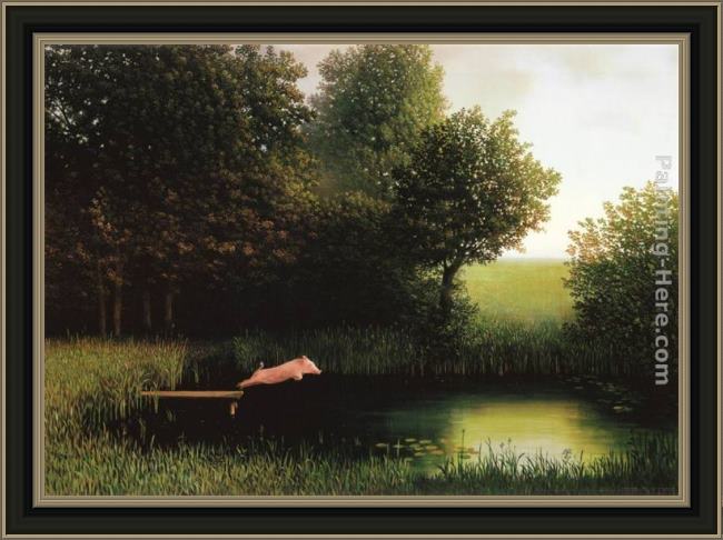 Framed 2011 michael sowa kohler's pig painting