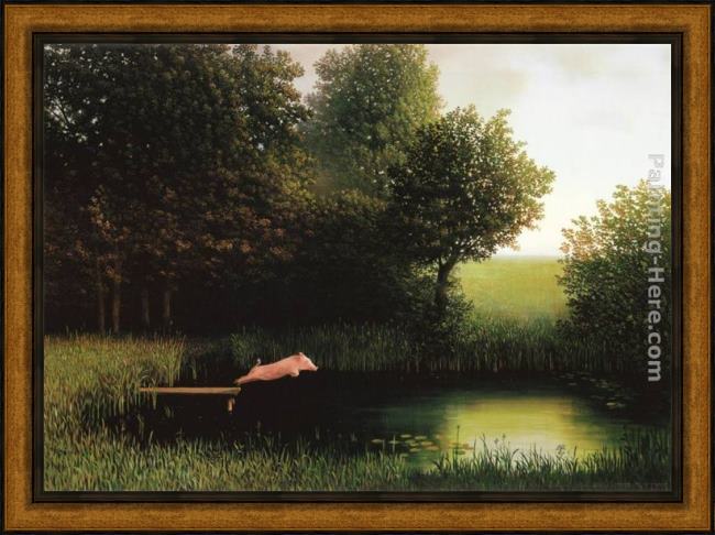 Framed 2011 michael sowa kohler's pig painting
