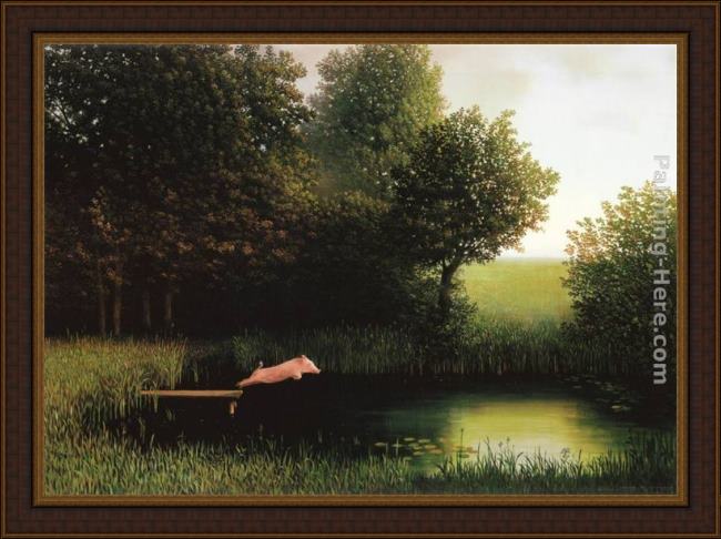 Framed 2011 michael sowa kohler's pig painting
