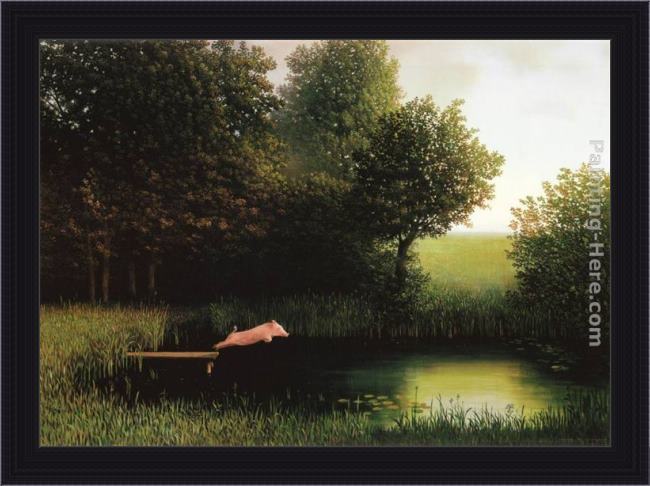 Framed 2011 michael sowa kohler's pig painting