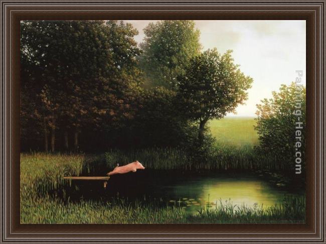 Framed 2011 michael sowa kohler's pig painting