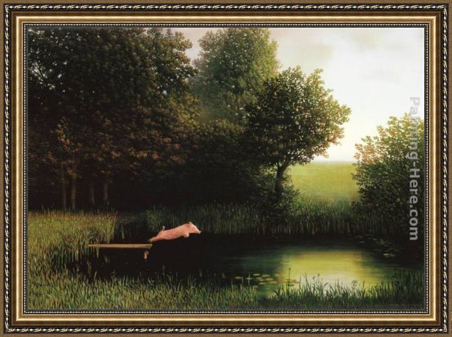 Framed 2011 michael sowa kohler's pig painting