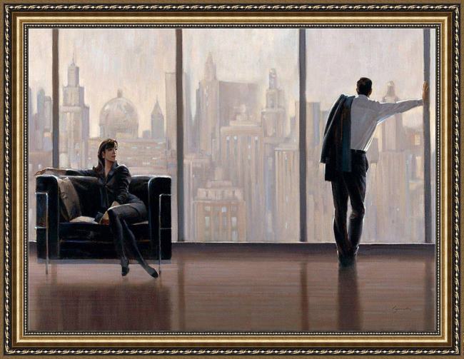 Framed 2011 new york state of mind painting