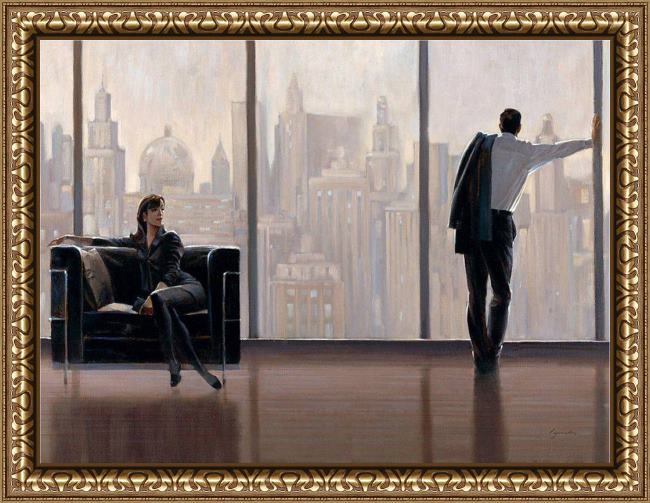 Framed 2011 new york state of mind painting