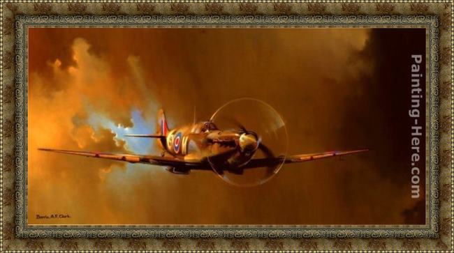 Framed 2011 spitfire by barrie clark painting