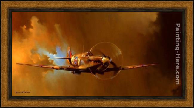 Framed 2011 spitfire by barrie clark painting