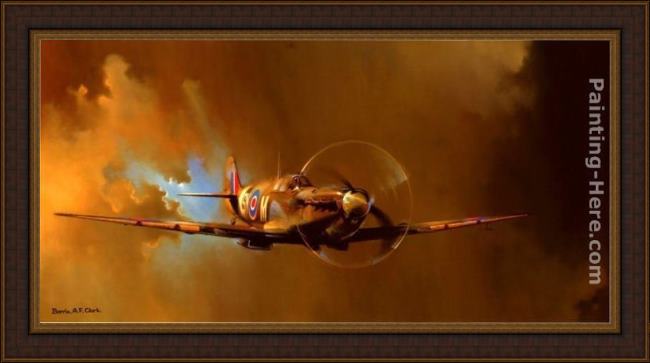 Framed 2011 spitfire by barrie clark painting