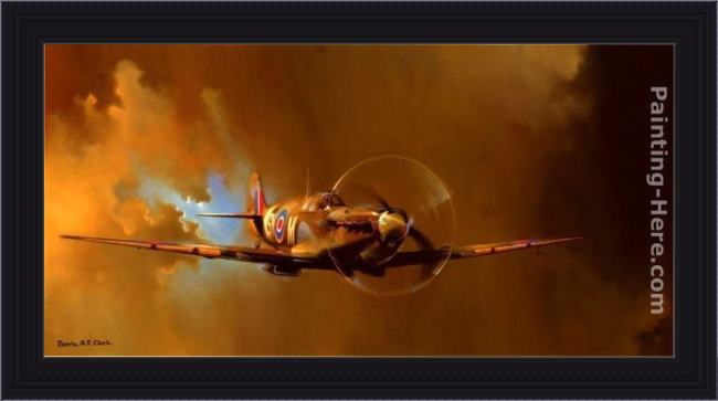 Framed 2011 spitfire by barrie clark painting