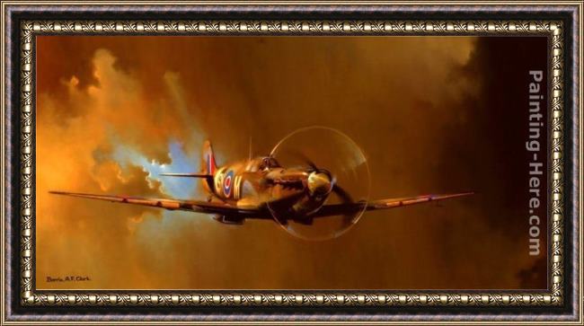 Framed 2011 spitfire by barrie clark painting