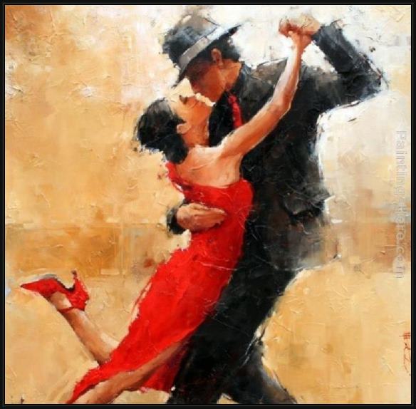 Framed 2011 tango dance painting