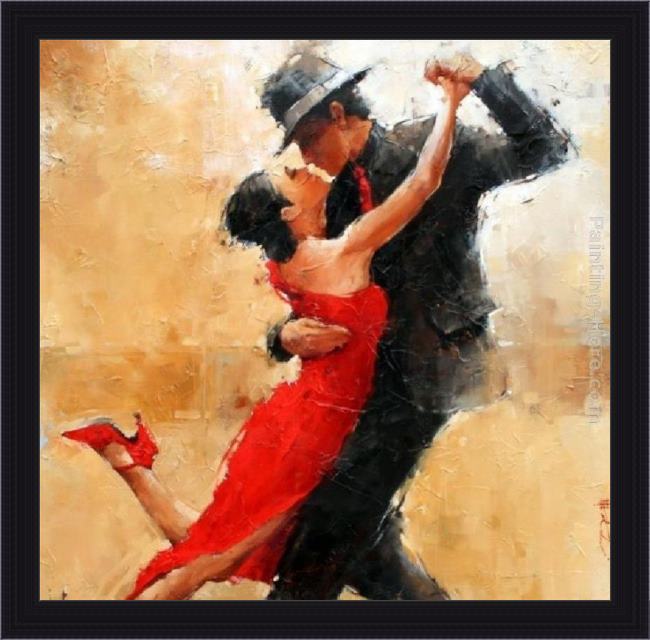 Framed 2011 tango dance painting
