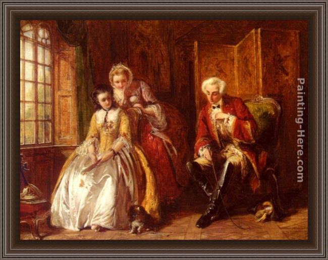 Framed Abraham Solomon the bashful lover painting