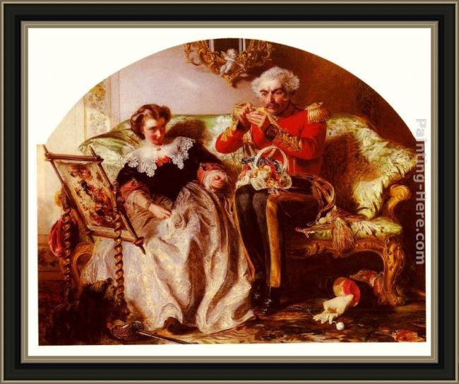 Framed Abraham Solomon the lion in love painting