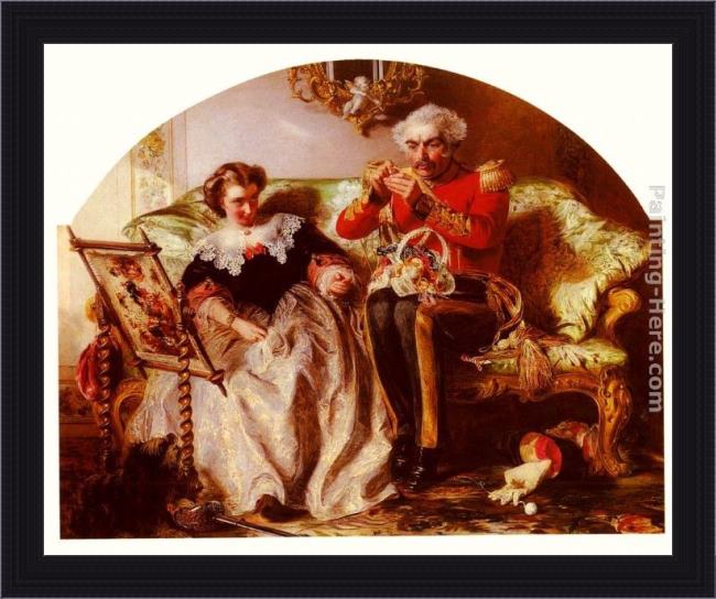 Framed Abraham Solomon the lion in love painting